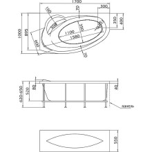 Акриловая ванна Marka One Julianna 170x100 L 01дж1410л без гидромассажа
