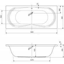Акриловая ванна 180х80 см Cezares Amalfi AMALFI-180-80-45