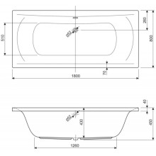 Акриловая ванна 180х80 см Cezares Arena ARENA-180-80-45
