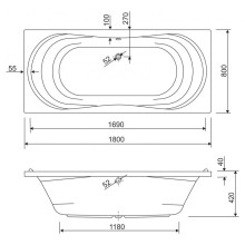 Акриловая ванна 180х80 см Cezares Apollo APOLLO-180-80-49