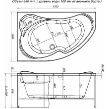 Акриловая ванна Aquanet Capri 170x110 L 203914 без гидромассажа