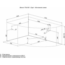 Акриловая ванна Aquanet Capri 170x110 L 203914 без гидромассажа