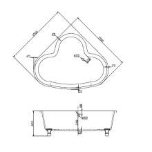 Акриловая ванна BelBagno 150х150 BB07 без гидромассажа