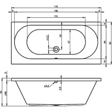 Акриловая ванна Riho Carolina 170x80 B055001005 (BB5300500000000) без гидромассажа