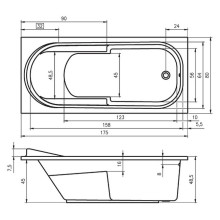 Акриловая ванна Riho Columbia 175x80 B003001005 (BA0400500000000) без гидромассажа