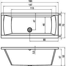 Акриловая ванна Riho Julia 160x70 B024001005 (BA7100500000000) без гидромассажа