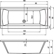 Акриловая ванна Riho Julia 180x80 B025001005 (BA7200500000000) без гидромассажа