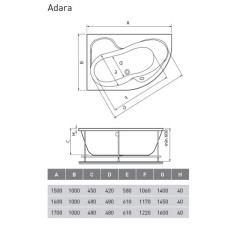Акриловая ванна 170х100 см L Relisan Adara GL000013731