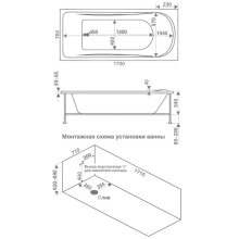 Акриловая ванна 170х70 см Bas Атланта B00003
