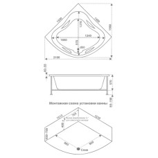 Акриловая ванна 150х150 см Bas Империал B00012