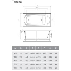 Акриловая ванна 170х75 см Relisan Tamiza GL000011626