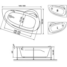 Акриловая ванна 150х95 см R Relisan Zoya GL000001463
