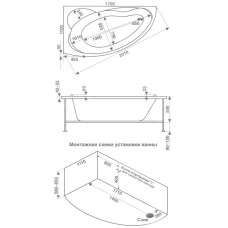 Акриловая ванна 170х110 см R Bas Лагуна B00020