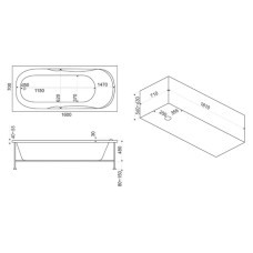 Акриловая ванна 160х70 см Bas Мальдива B00022