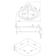 Акриловая ванна 149,9х149,9 см Bas Модена B00025
