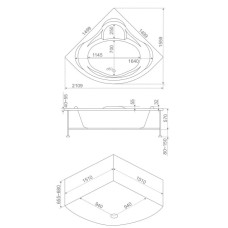 Акриловая ванна 149,9х149,9 см Bas Модена B00025