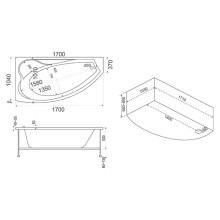 Акриловая ванна 170х104 см R Bas Николь B00028