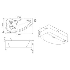 Акриловая ванна 170х104 см R Bas Николь B00028