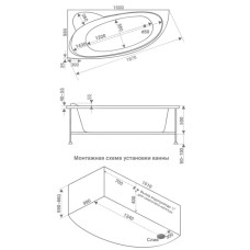 Акриловая ванна 160х100 см L Bas Сагра B00031
