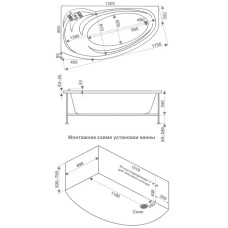 Акриловая ванна 150х96 см R Bas Фэнтази B00041