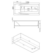 Акриловая ванна 179х85 см Bas Эвита B00043