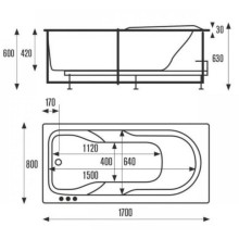 Акриловая ванна 170х80 см Vagnerplast Corvet VPBA178COR2X-04