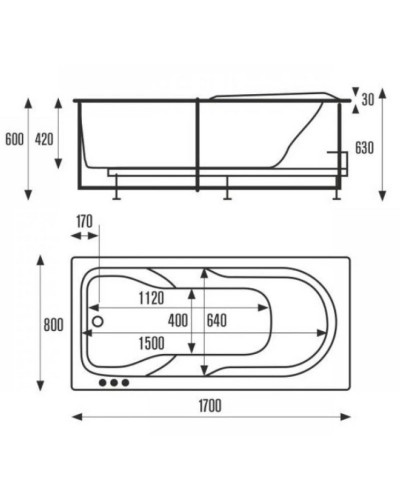 Акриловая ванна 170х80 см Vagnerplast Corvet VPBA178COR2X-04