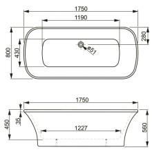 Акриловая ванна 175х80 см Vagnerplast Blanca NT VPBV175BLA7NTX-04