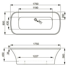 Акриловая ванна 175х80 см Vagnerplast Blanca NT VPBV175BLA7NTX-04