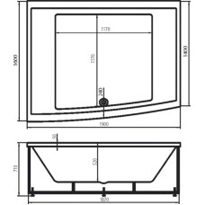 Акриловая ванна 190х160 см Vagnerplast Impossible VPBA190IMP2X-04