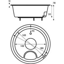 Акриловая ванна 180х180 см Vagnerplast Rondo VPBA180RON9X-04