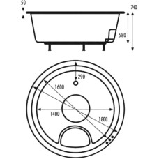 Акриловая ванна 180х180 см Vagnerplast Rondo VPBA180RON9X-04