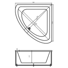 Акриловая ванна 180х180 см Vagnerplast Incognito VPBA180INC3X-04