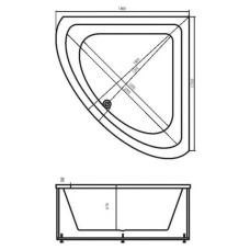 Акриловая ванна 180х180 см Vagnerplast Incognito VPBA180INC3X-04