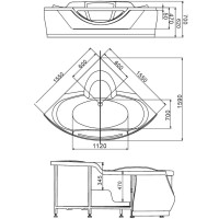 Акриловая гидромассажная ванна 155х155 см Gemy G9025 II B