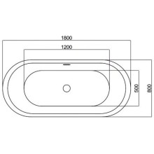 Акриловая ванна 180х80 см Black & White Swan 104SB00