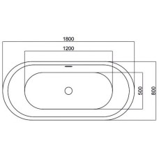 Акриловая ванна 180х80 см Black & White Swan 104SB00