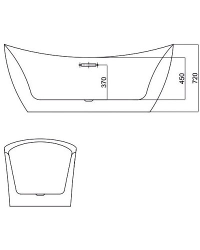Акриловая ванна 180х80 см Black & White Swan 104SB00