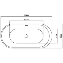 Акриловая ванна 170х80 см Black & White Swan 105SB00
