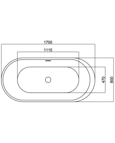 Акриловая ванна 170х80 см Black & White Swan 105SB00