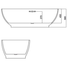 Акриловая ванна 180х90 см Black & White Swan 106SB00