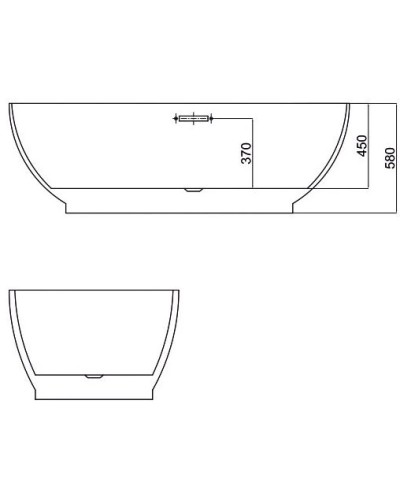 Акриловая ванна 180х90 см Black & White Swan 106SB00