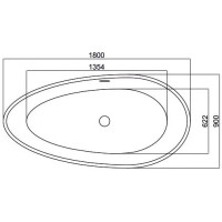 Акриловая ванна 180х90 см Black & White Swan 106SB00