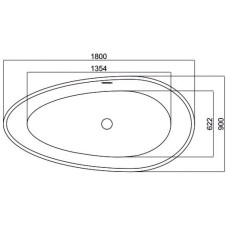Акриловая ванна 180х90 см Black & White Swan 106SB00