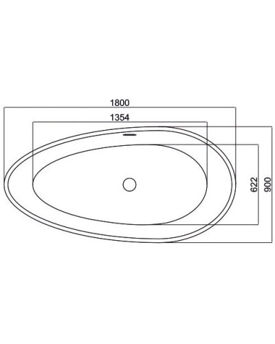 Акриловая ванна 180х90 см Black & White Swan 106SB00