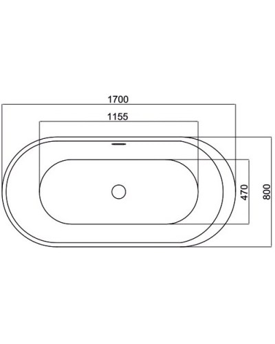 Акриловая ванна 170х80 см Black & White Swan 109SB00