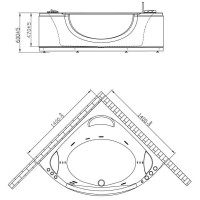 Акриловая гидромассажная ванна 140х140 см Orans 62119M0