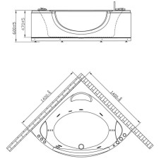 Акриловая гидромассажная ванна 140х140 см Orans 62119M0