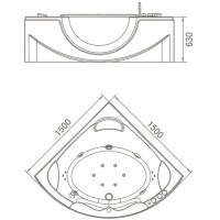 Акриловая гидромассажная ванна 150х150 см Orans 6510300