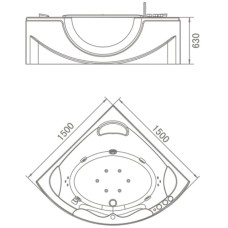 Акриловая гидромассажная ванна 150х150 см Orans 6510300